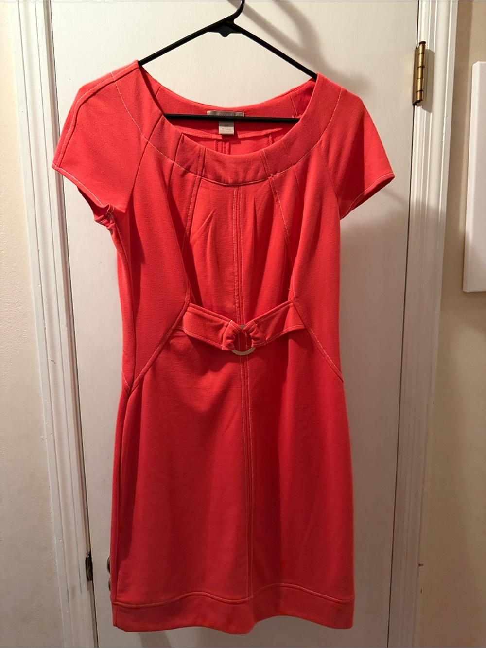 jonathan martin Coral Short-Sleeve Belted Mini Dress